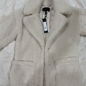 BCBGMaxAzria Off-White Teddy Jacket